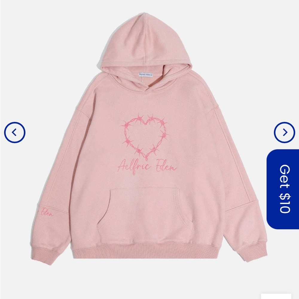Aelfric Eden Pink Heart Barbed Wire Hoodie